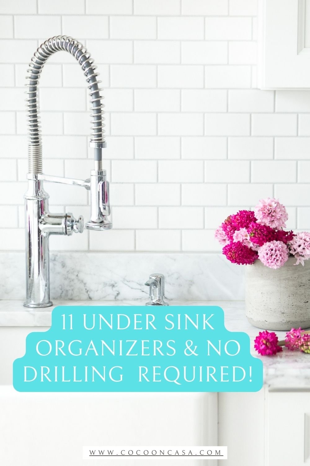 kitchen sink with silver goose neck spout this image is to help readers organizer their under sink